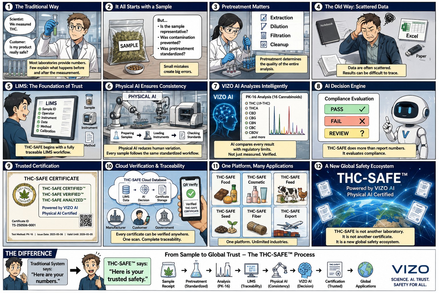 THC-SAFE PLATFORM — 시료 접수부터 국제 신뢰까지 열두 단계